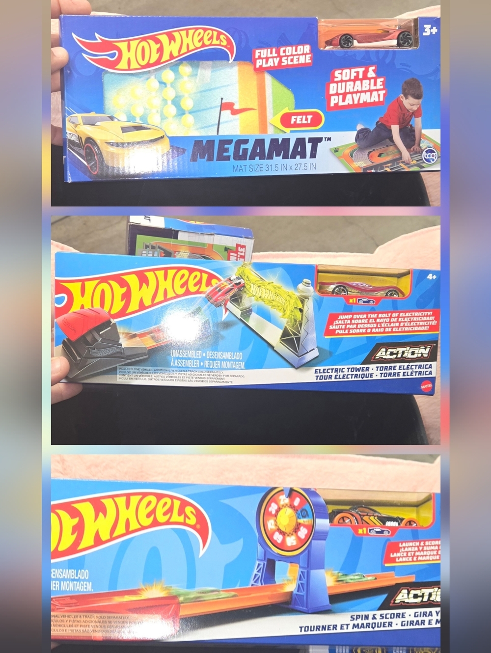 Kids Playset Of 3 - Blue & Yellow MegaMat Action Track